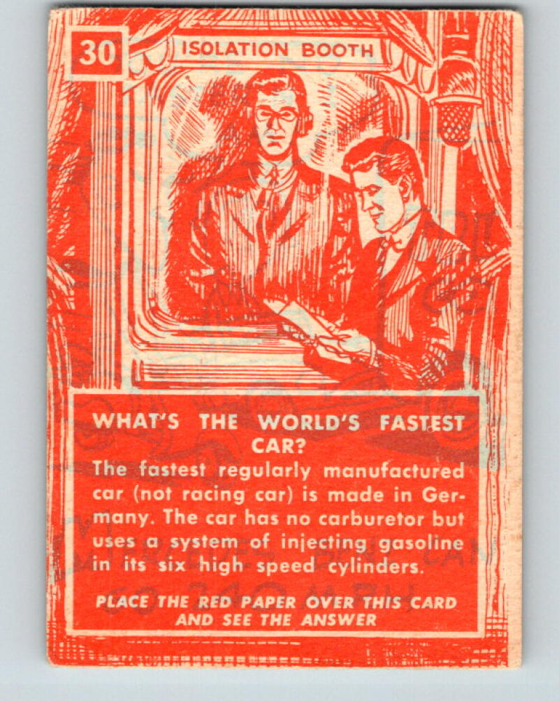 1957 Topps Isolation Booth #30 What's the world's fastest car? V7350