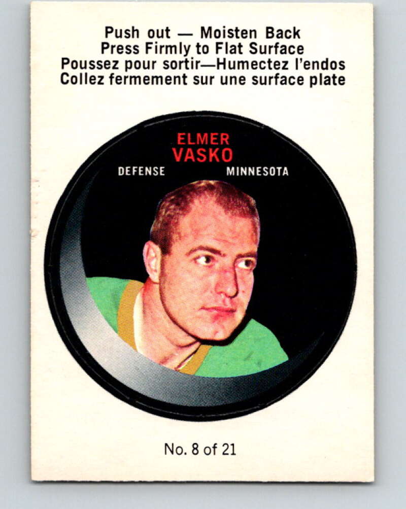 1968-69 O-Pee-Chee Puck Stickers #8 Elmer Vasko Minnesota North Stars V7364