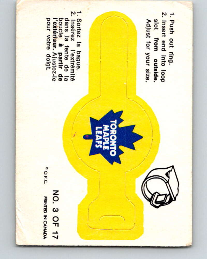 1973-74 O-Pee-Chee Rings #3 Toronto Maple Leafs Team Crest V7384