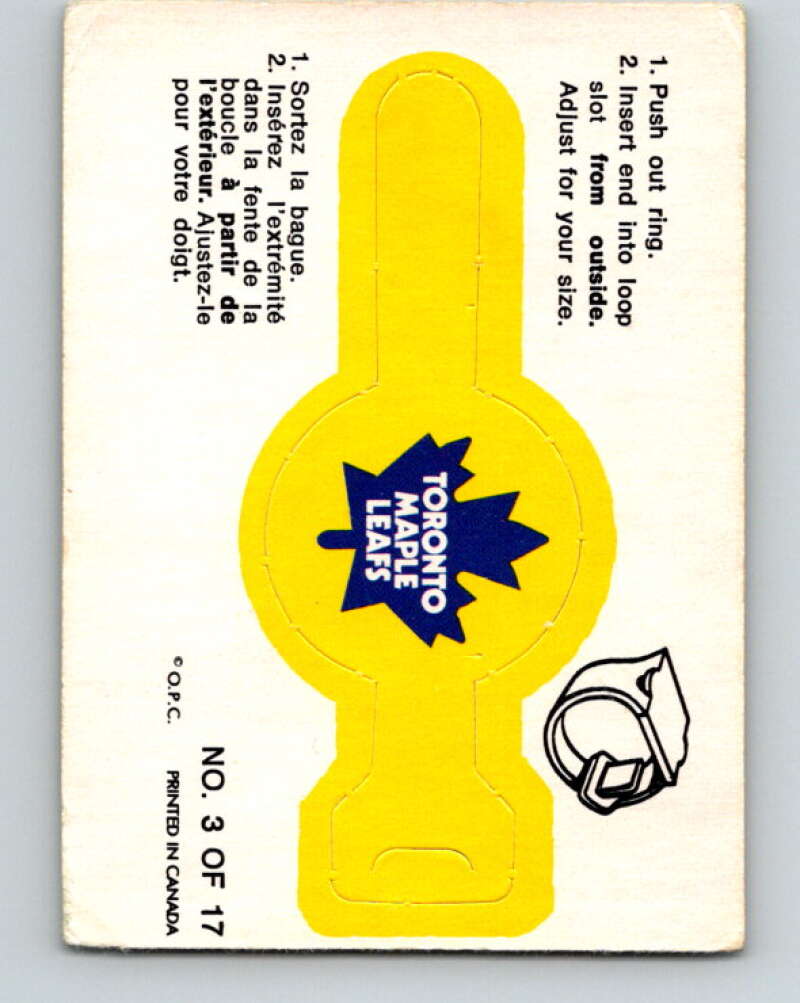1973-74 O-Pee-Chee Rings #3 Toronto Maple Leafs Team Crest V7385