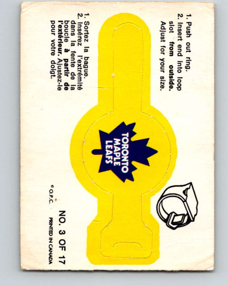 1973-74 O-Pee-Chee Rings #3 Toronto Maple Leafs Team Crest V7386