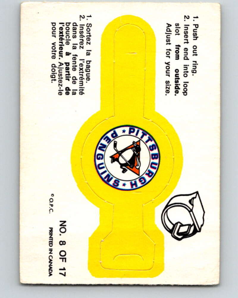 1973-74 O-Pee-Chee Rings #8 Pittsburgh Penguins Team Crest V7389