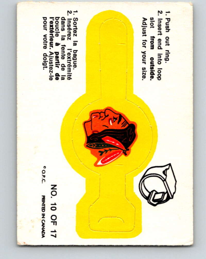 1973-74 O-Pee-Chee Rings #10 Chicago Blackhawks Team Crest V7392