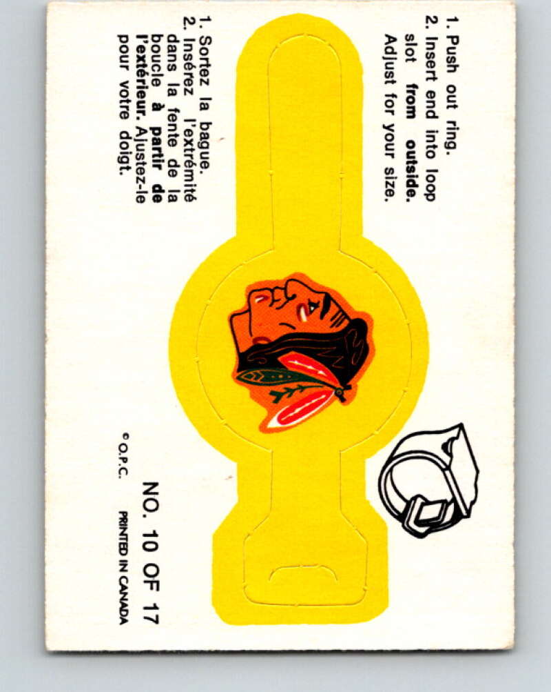 1973-74 O-Pee-Chee Rings #10 Chicago Blackhawks Team Crest V7393