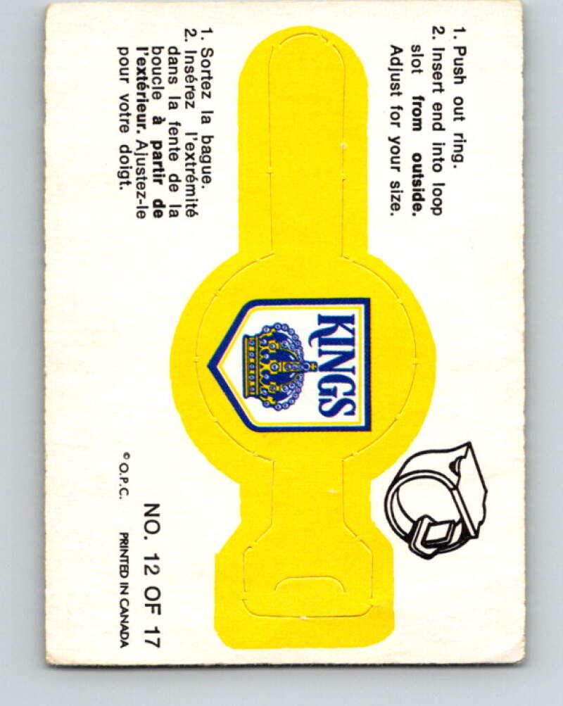 1973-74 O-Pee-Chee Rings #12 Los Angeles Kings Team Crest V7395