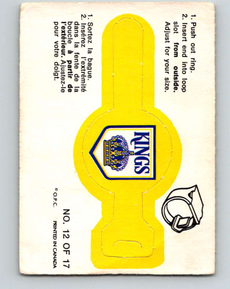 1973-74 O-Pee-Chee Rings #12 Los Angeles Kings Team Crest V7396
