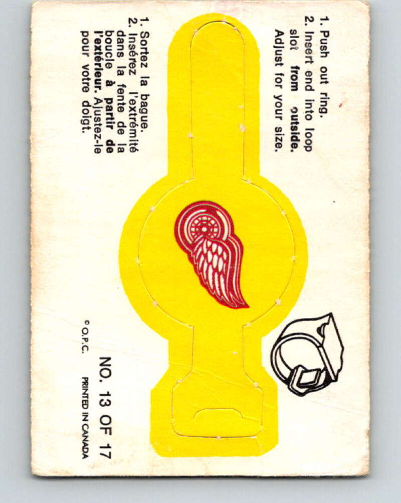 1973-74 O-Pee-Chee Rings #13 Detroit Red Wings Team Crest V7397