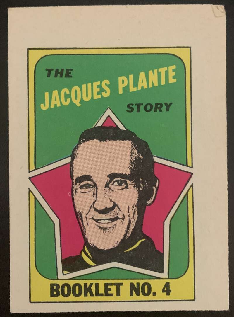 1971-72 O-Pee-Chee Booklets #4 Jacques Plante Toronto Maple Leafs V7402