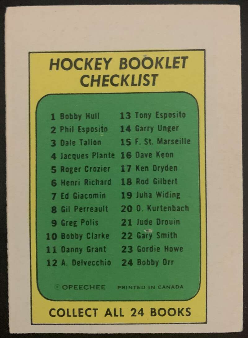 1971-72 O-Pee-Chee Booklets #4 Jacques Plante Toronto Maple Leafs V7402