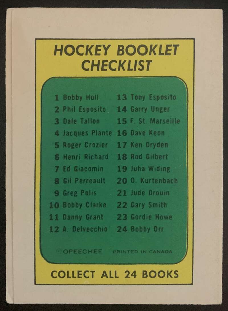 1971-72 O-Pee-Chee Booklets #4 Jacques Plante Toronto Maple Leafs V7404