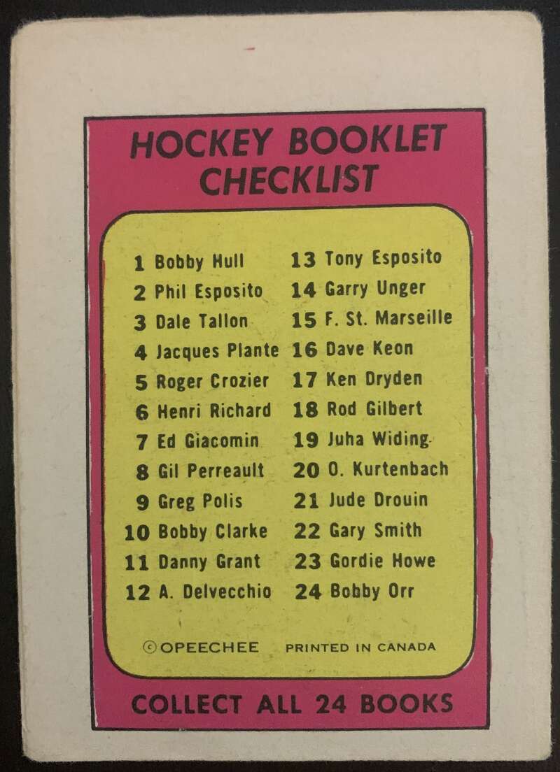 1971-72 O-Pee-Chee Booklets #7 Ed Giacomin New York Rangers V7414