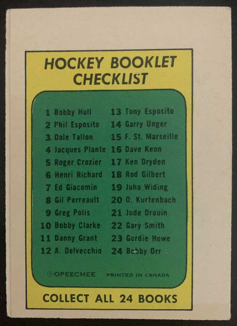1971-72 O-Pee-Chee Booklets #8 Gilbert Perreault Buffalo Sabres V7416