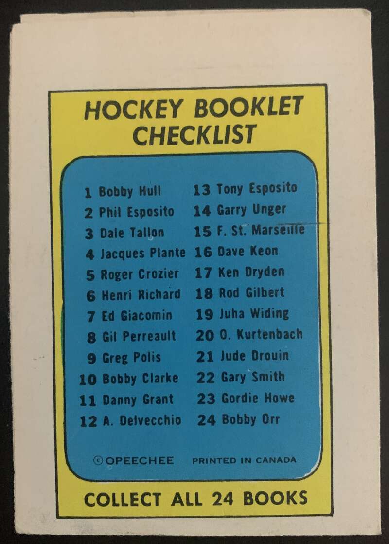 1971-72 O-Pee-Chee Booklets #9 Greg Polis Pittsburgh Penguins V7419