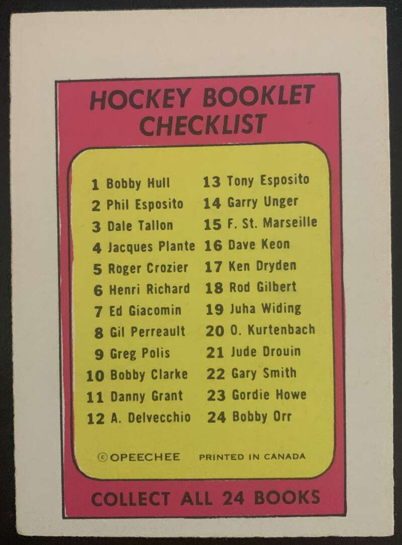 1971-72 O-Pee-Chee Booklets #10 Bobby Clarke Philadelphia Flyers V7420