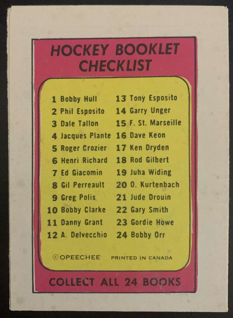 1971-72 O-Pee-Chee Booklets #11 Danny Grant Minnesota North Stars V7422