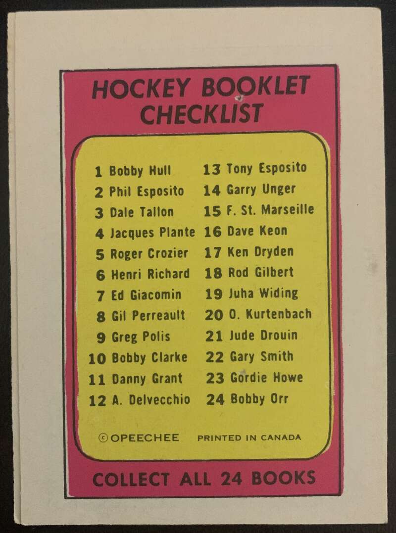 1971-72 O-Pee-Chee Booklets #11 Danny Grant Minnesota North Stars V7423