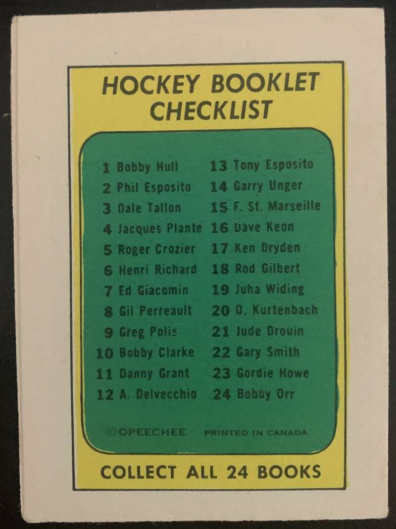 1971-72 O-Pee-Chee Booklets #12 Alex Delvecchio Detroit Red Wings V7426
