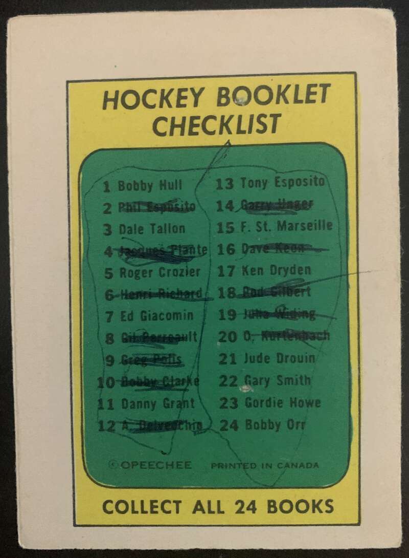 1971-72 O-Pee-Chee Booklets #12 Alex Delvecchio Detroit Red Wings V7428