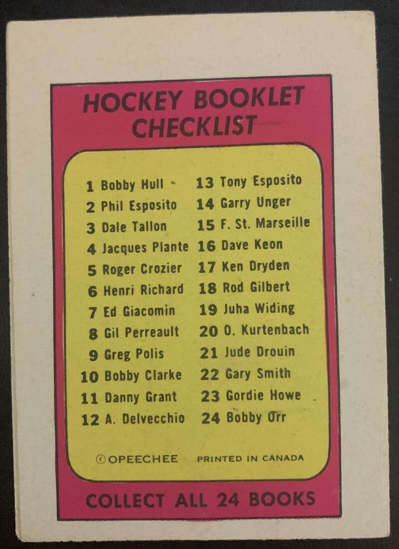 1971-72 O-Pee-Chee Booklets #14 Garry Unger St. Louis Blues V7434