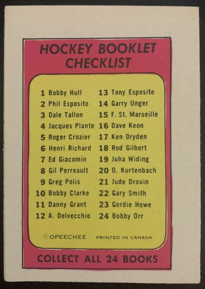 1971-72 O-Pee-Chee Booklets #14 Garry Unger St. Louis Blues V7435
