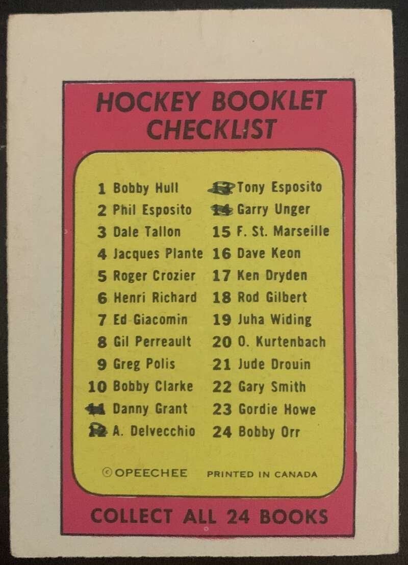 1971-72 O-Pee-Chee Booklets #14 Garry Unger St. Louis Blues V7436
