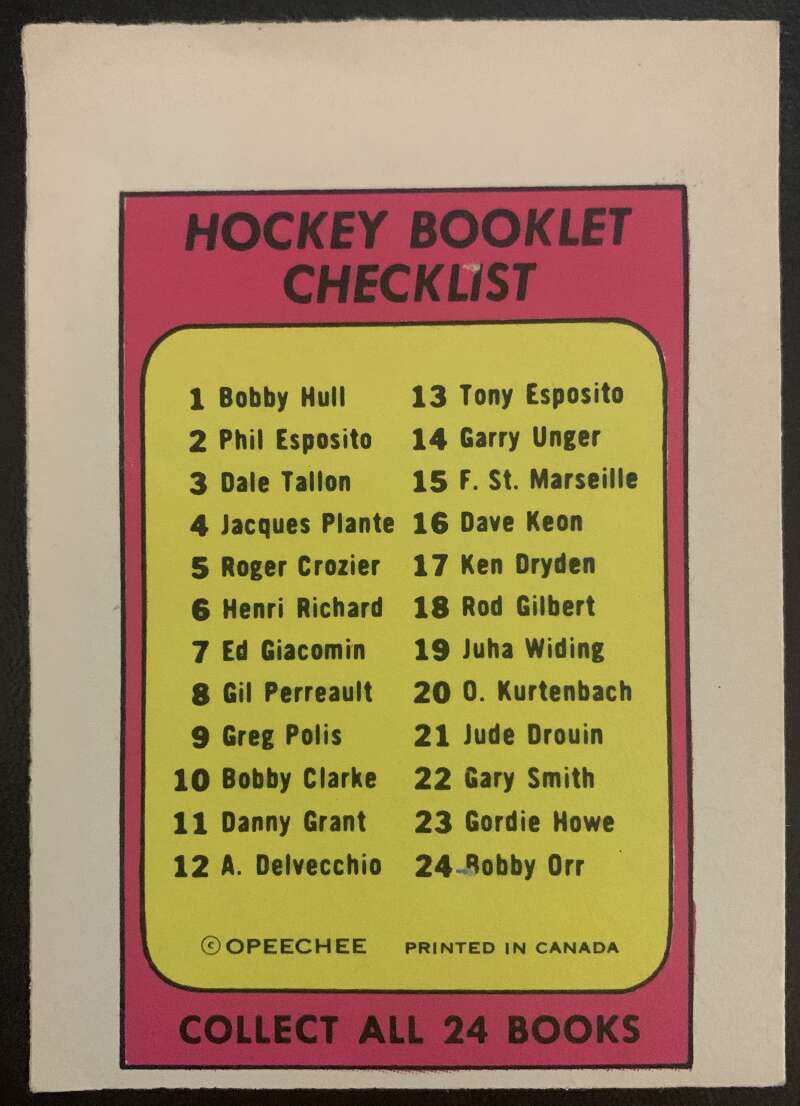 1971-72 O-Pee-Chee Booklets #14 Garry Unger St. Louis Blues V7437