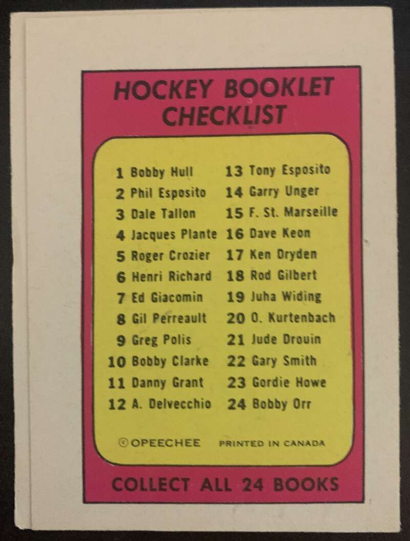 1971-72 O-Pee-Chee Booklets #15 Frank St. Marseille St. Louis Blues V7438