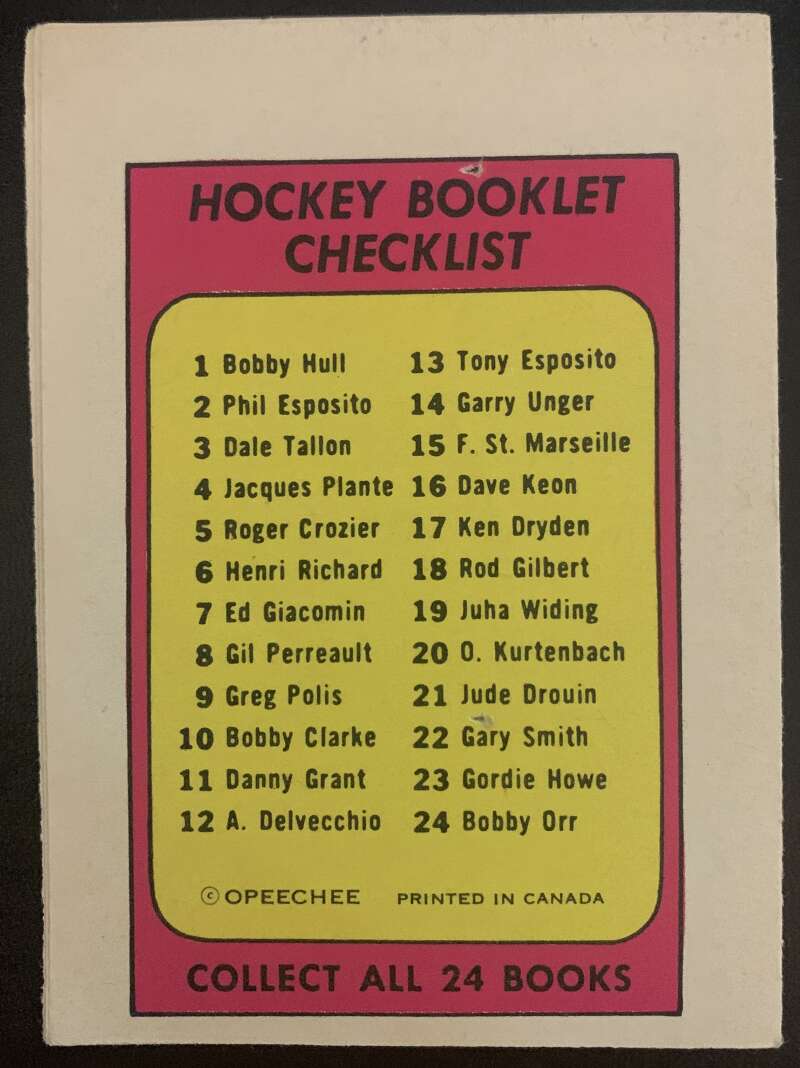 1971-72 O-Pee-Chee Booklets #15 Frank St. Marseille St. Louis Blues V7440