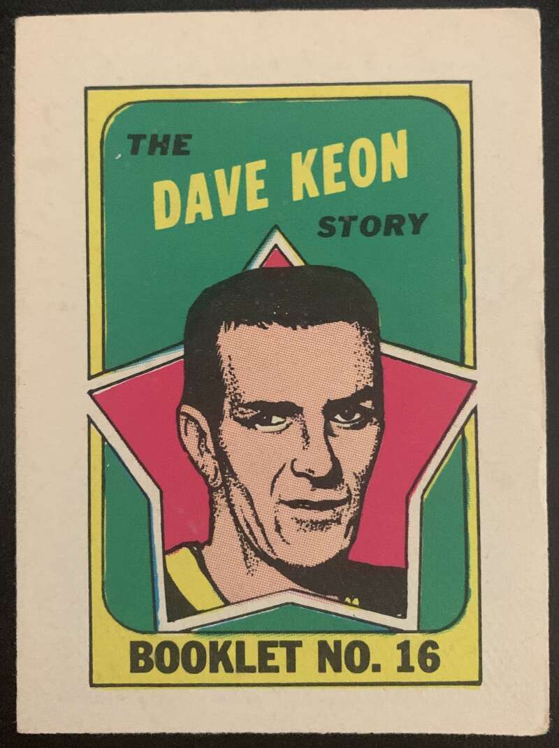 1971-72 O-Pee-Chee Booklets #16 Dave Keon Toronto Maple Leafs V7441