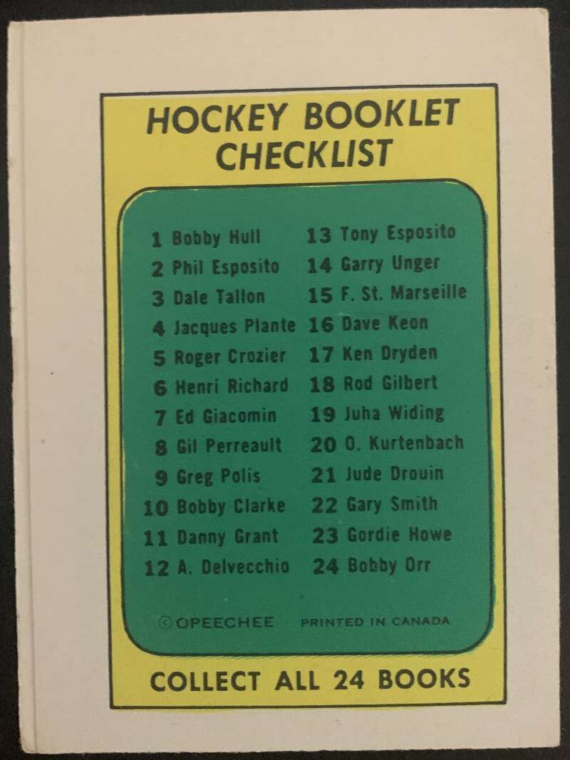 1971-72 O-Pee-Chee Booklets #16 Dave Keon Toronto Maple Leafs V7441