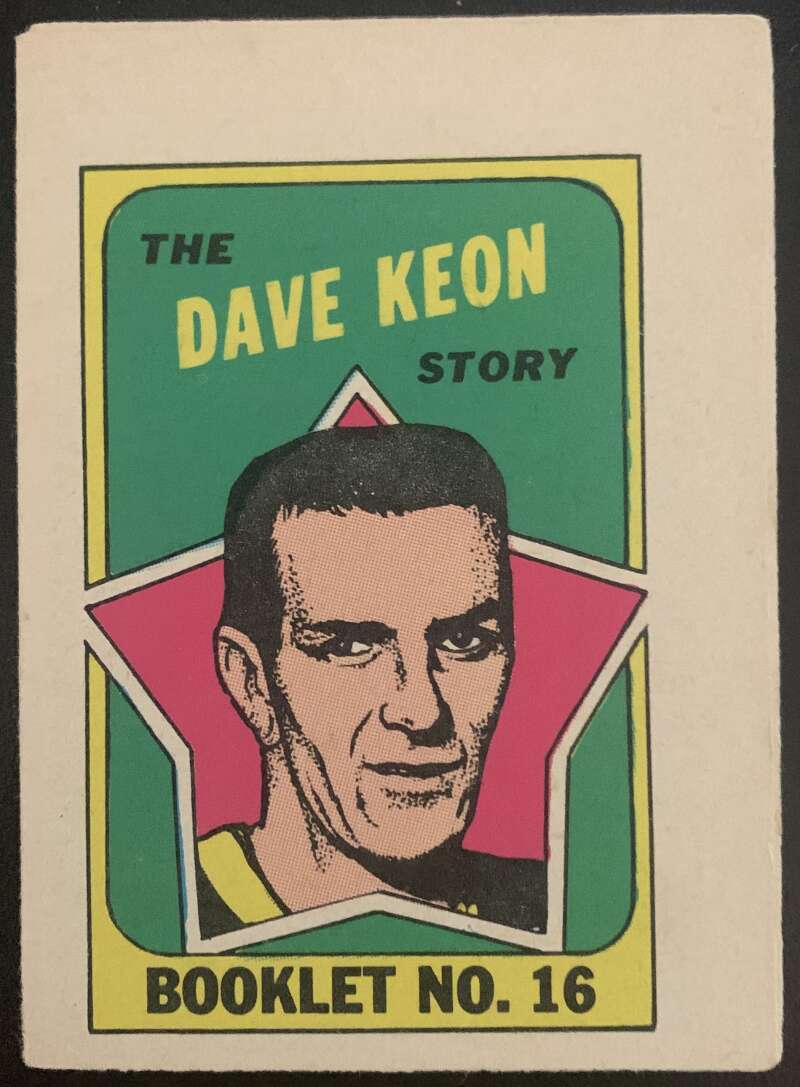 1971-72 O-Pee-Chee Booklets #16 Dave Keon Toronto Maple Leafs V7442