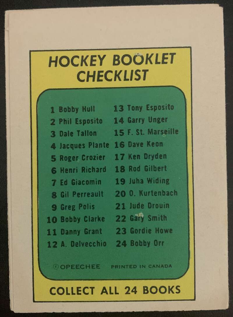 1971-72 O-Pee-Chee Booklets #16 Dave Keon Toronto Maple Leafs V7442