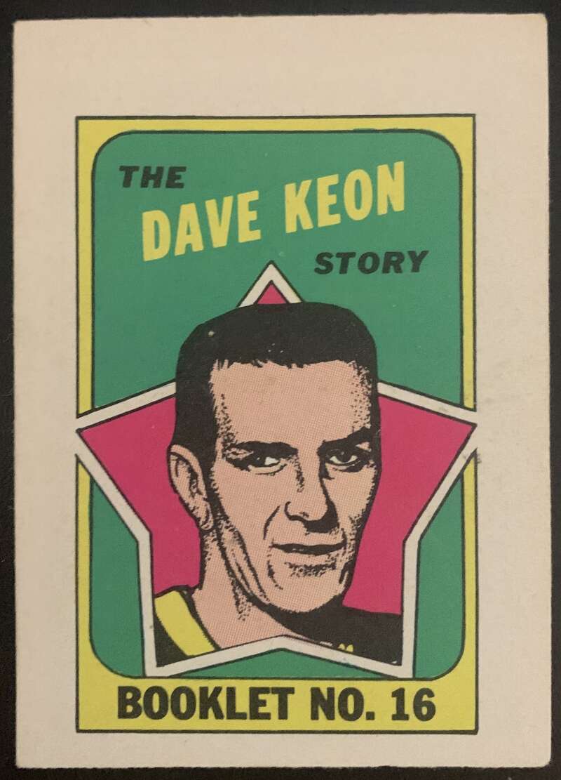 1971-72 O-Pee-Chee Booklets #16 Dave Keon Toronto Maple Leafs V7443
