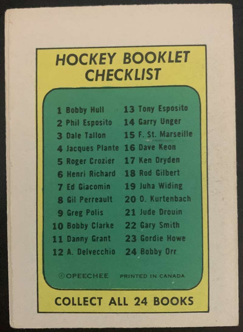 1971-72 O-Pee-Chee Booklets #16 Dave Keon Toronto Maple Leafs V7443