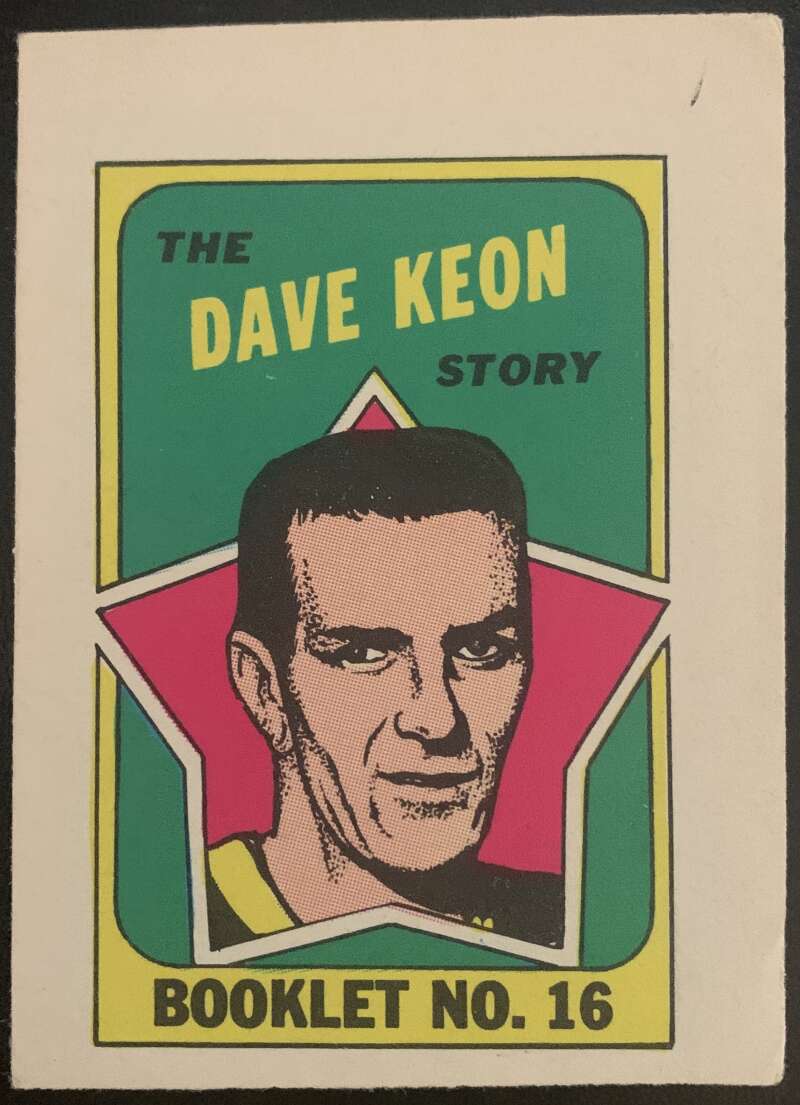 1971-72 O-Pee-Chee Booklets #16 Dave Keon Toronto Maple Leafs V7444