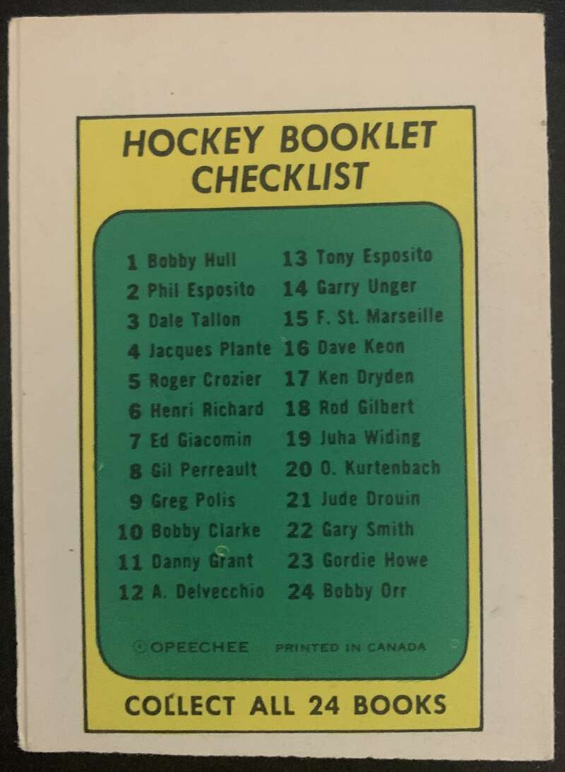 1971-72 O-Pee-Chee Booklets #16 Dave Keon Toronto Maple Leafs V7444