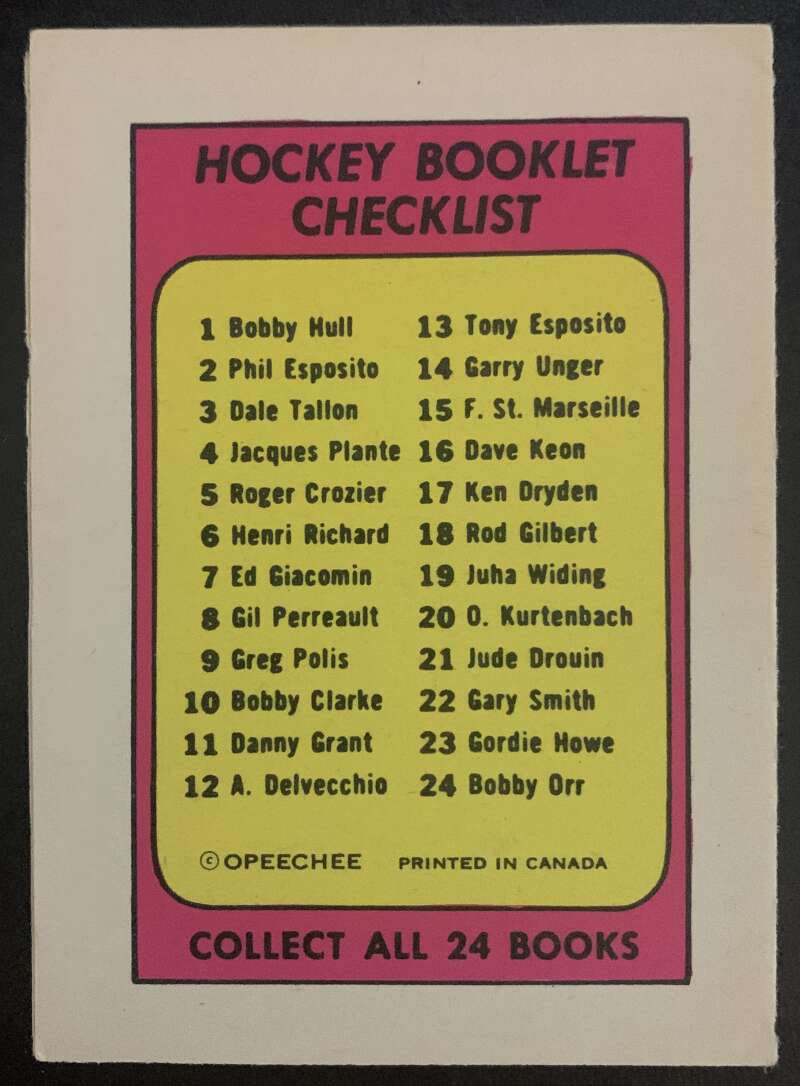 1971-72 O-Pee-Chee Booklets #19 Juha Widing Los Angeles Kings V7447