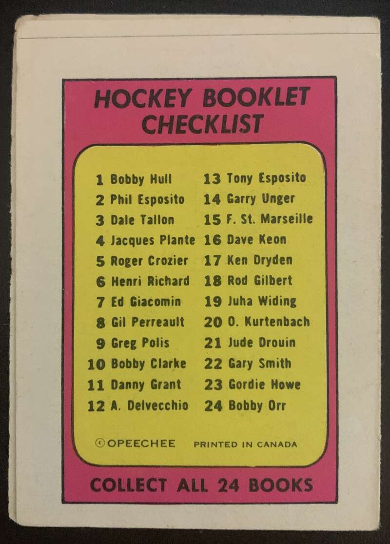 1971-72 O-Pee-Chee Booklets #19 Juha Widing Los Angeles Kings V7448
