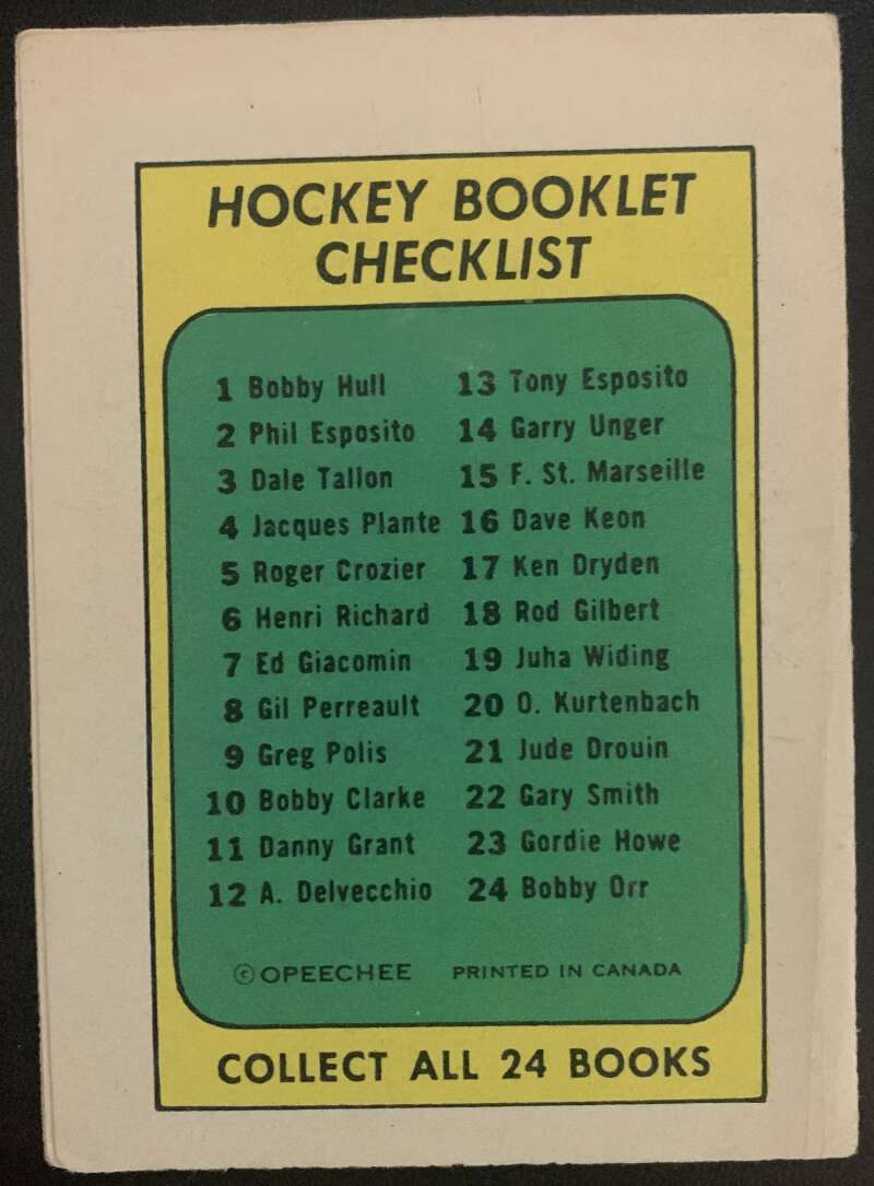 1971-72 O-Pee-Chee Booklets #21 Jude Drouin Minnesota North Stars V7451