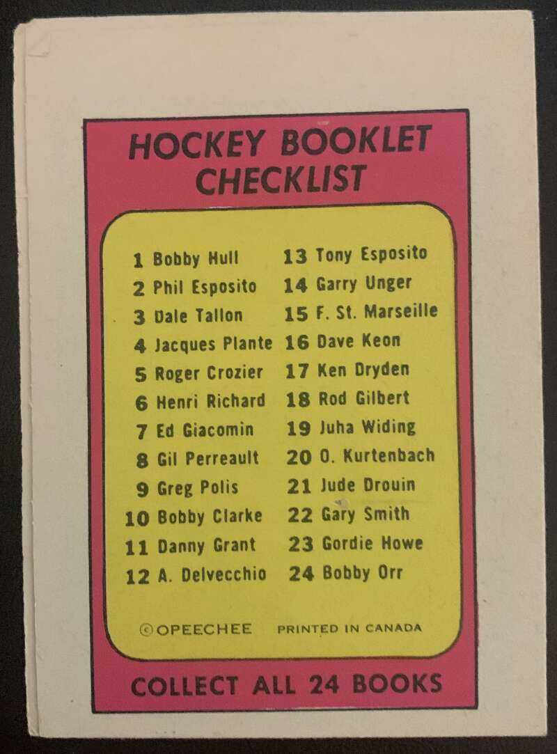 1971-72 O-Pee-Chee Booklets #22 Gary Smith California Golden Seals V7456