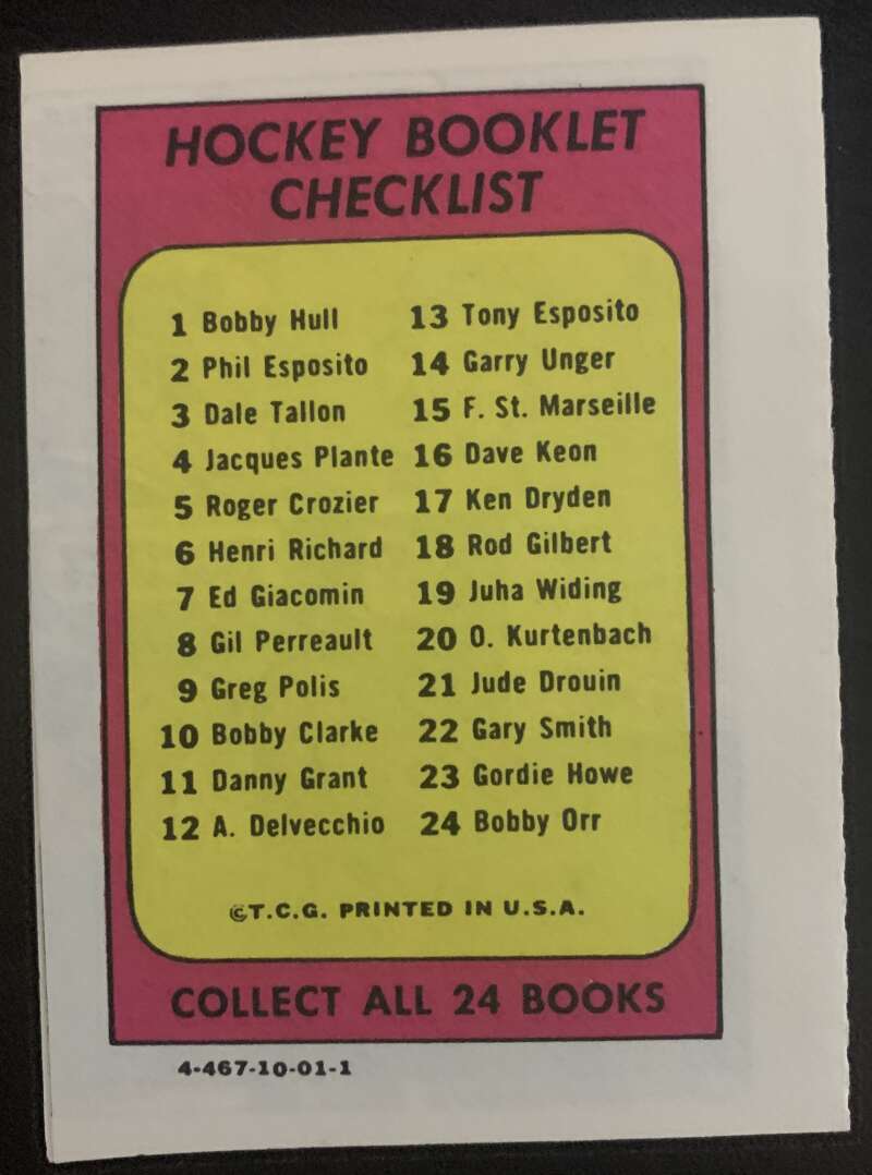 1971-72 O-Pee-Chee Booklets Topps #3 Dale Tallon Vancouver Canucks V7459