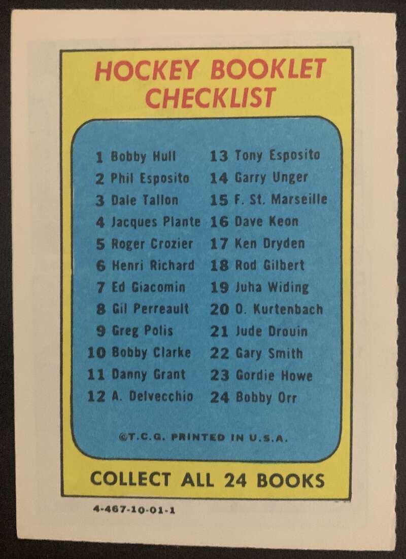 1971-72 O-Pee-Chee Booklets Topps #9 Greg Polis Pittsburgh Penguins V7460