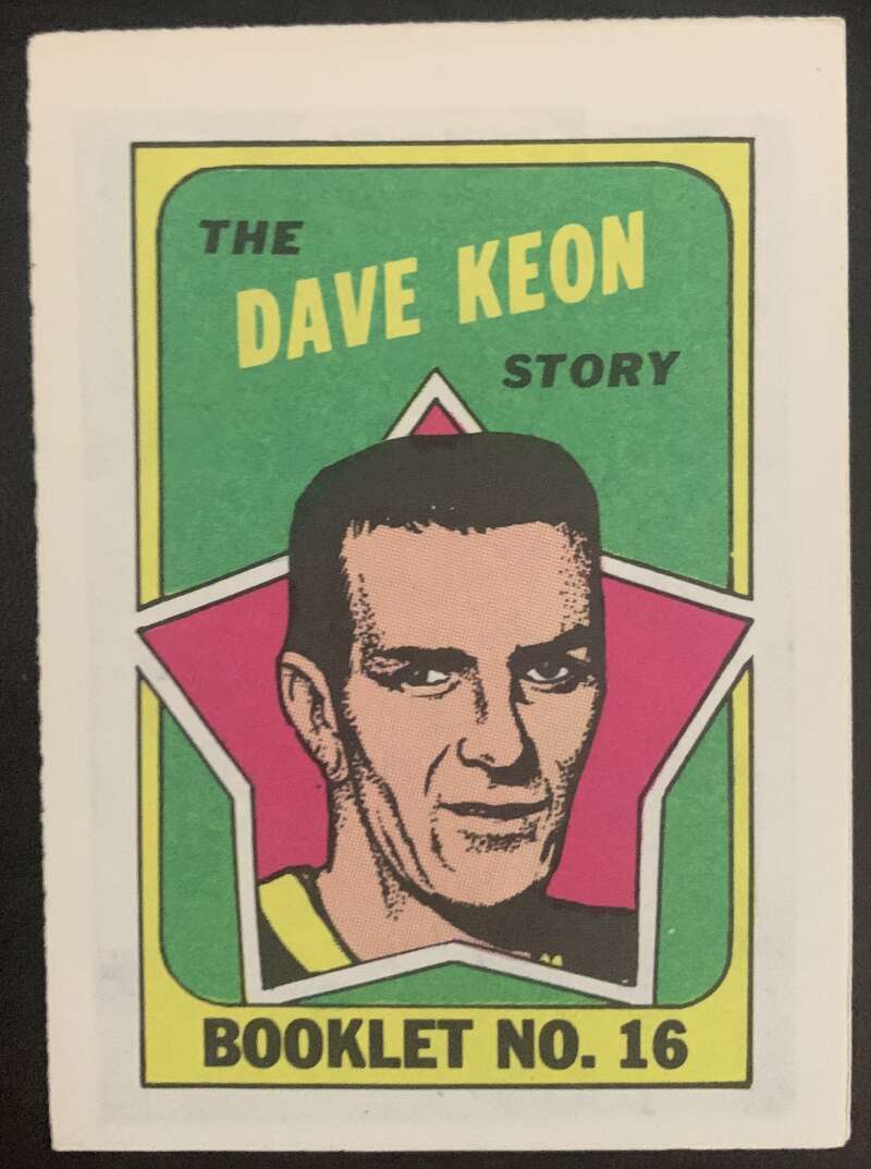 1971-72 O-Pee-Chee Booklets Topps #16 Dave Keon Toronto Maple Leafs V7461