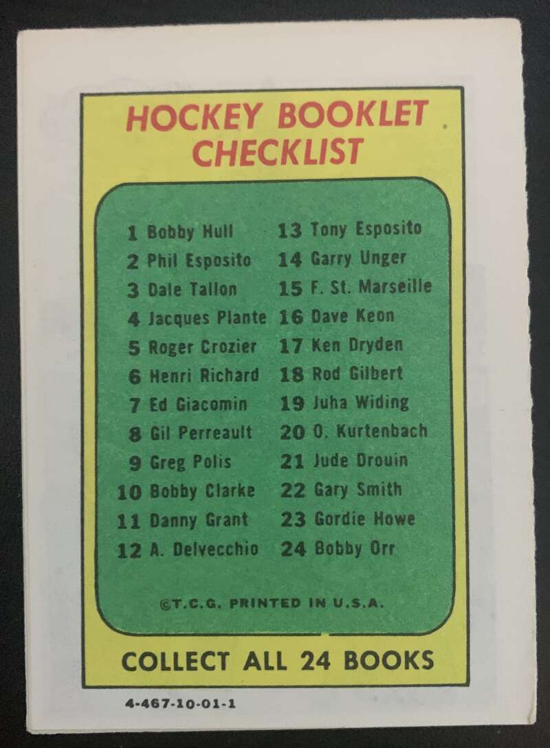1971-72 O-Pee-Chee Booklets Topps #16 Dave Keon Toronto Maple Leafs V7461
