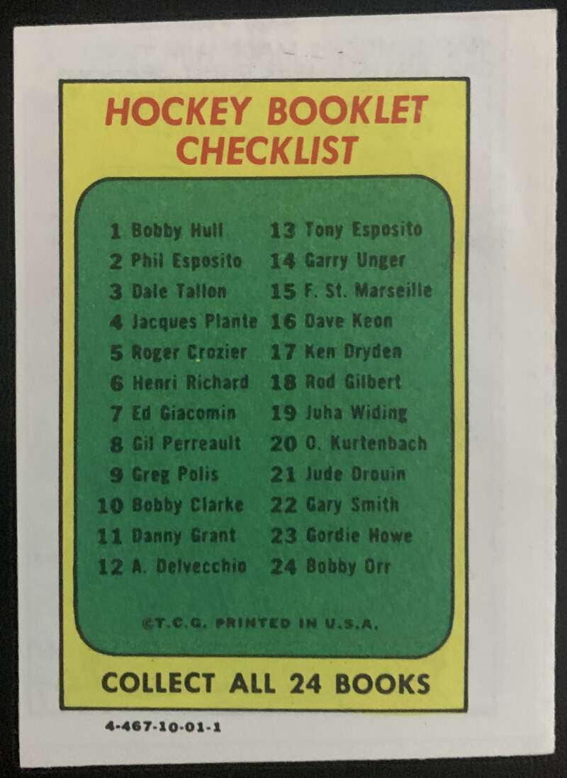 1971-72 O-Pee-Chee Booklets Topps #20 Orland Kurtenbach V7464