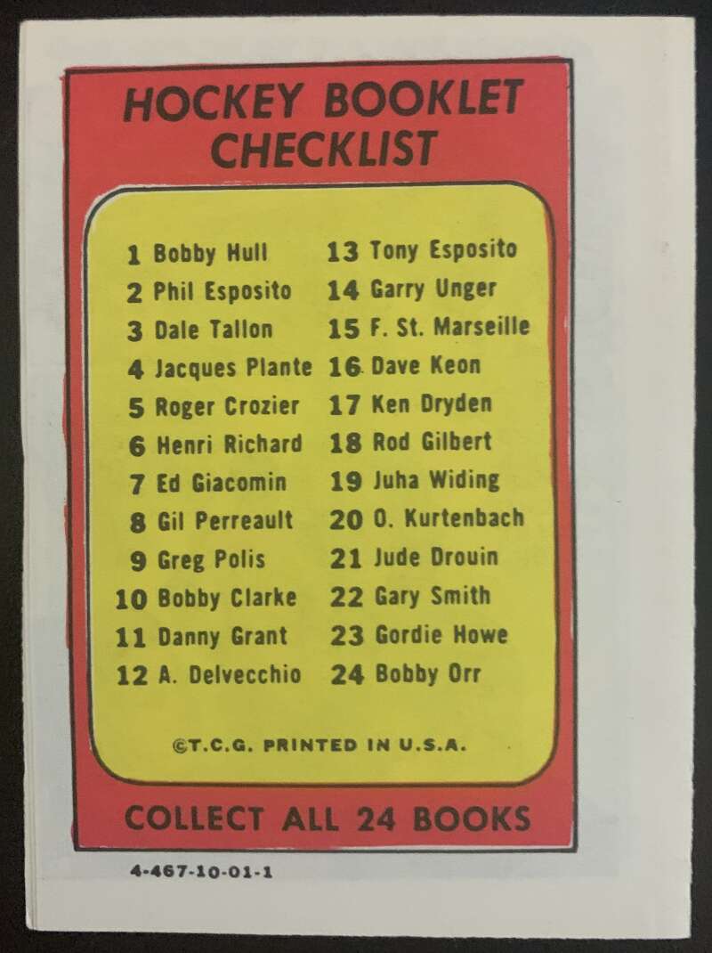1971-72 O-Pee-Chee Booklets Topps #22 Gary Smith California Golden Seals V7466