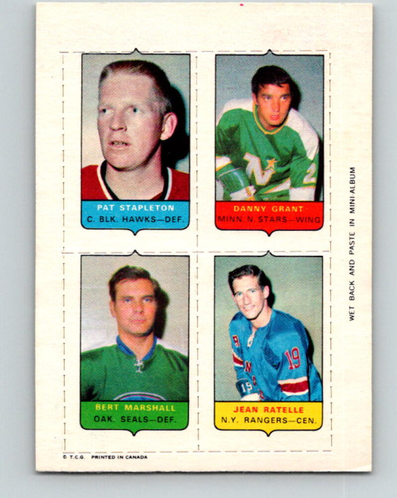 V7490--1969-70 O-Pee-Chee Four-in-One Stapleton/Grant/Marshall/Ratelle