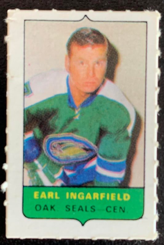 V7518--1969-70 O-Pee-Chee Four-in-One Mini Card Earl Ingarfield