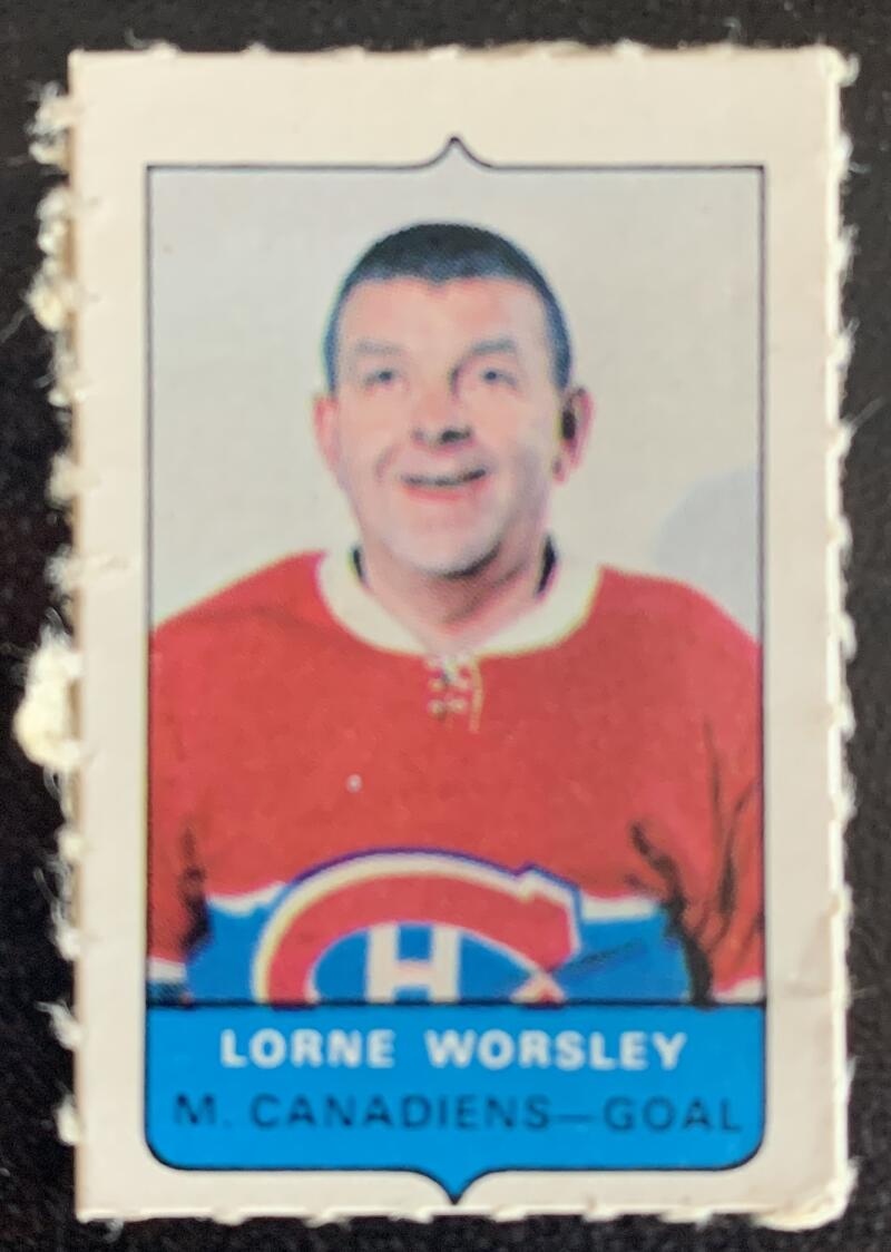 V7542--1969-70 O-Pee-Chee Four-in-One Mini Card Lorne Worsley