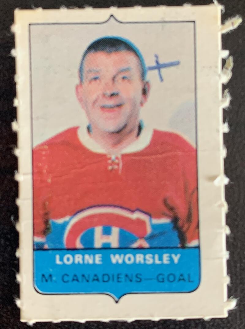 V7543--1969-70 O-Pee-Chee Four-in-One Mini Card Lorne Worsley